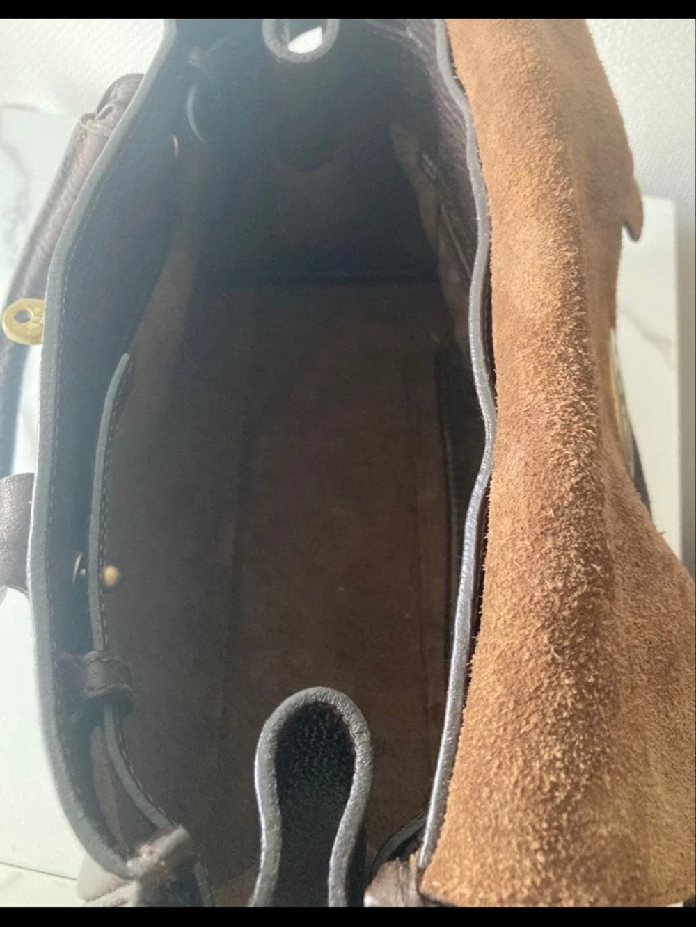 Mulberry Dark Brown Leather Satchel with Gold Turn-Lock - Picture 10 of 16